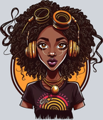 Black Woman Music Mixer - STK00983