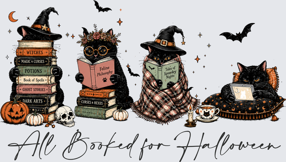 All Booked For Halloween Cats- STK07936