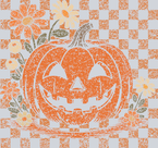 Autumn Halloween Pumpkin Flowers and Checkerboard 10 - STK07336