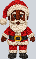 Faux Yarn Black Santa 1 - STK07481