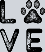 Love Paw Print 1 - STK03781