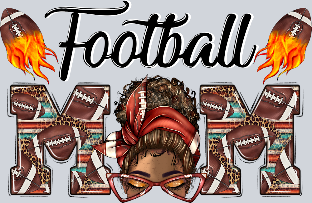 Messy Bun Football Mom - STK04258