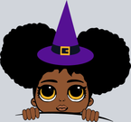 Halloween Afro Girl Peeking - STK02455