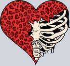 Skeleton Ribs Leopard Heart - STK05514