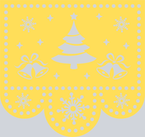 Papel Picado Feliz Navidad Yellow - STK04679