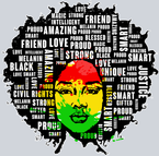 Black Woman Word Cloud - STK00991