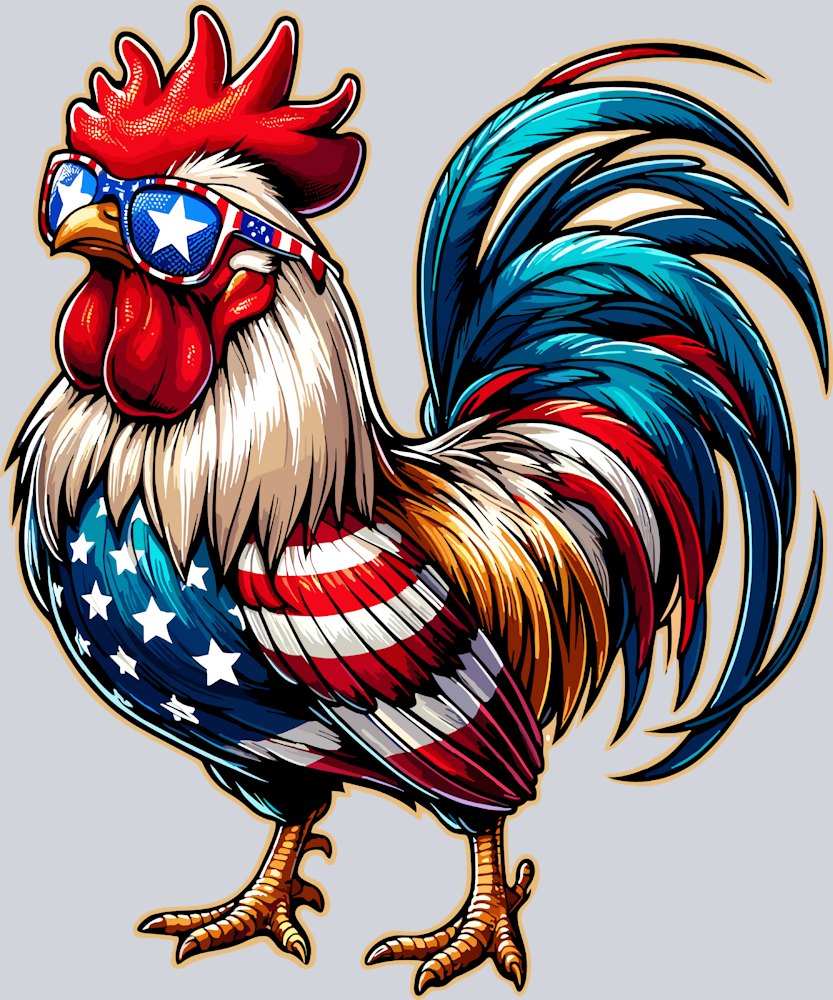 Chicken American Flag 4th Of July 2 01 - STK01256