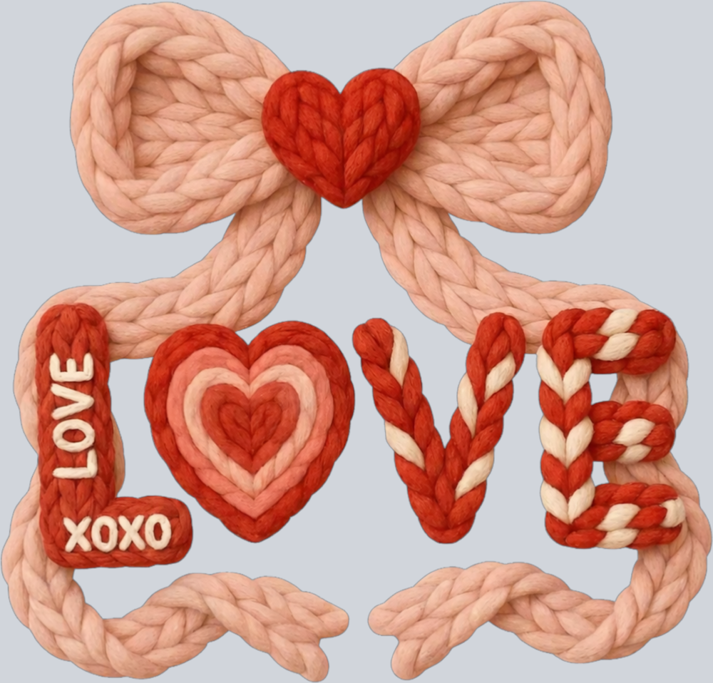 Valentine Love Bow Faux Yarn - STK07640