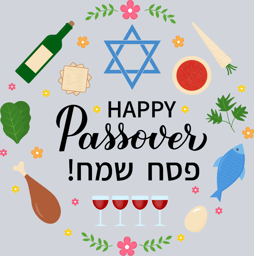 Happy Passover Circle Black - STK02592