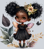 Black Fairy Girl Greenry - STK00604