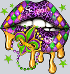 Mardi Gras Lip Bite Fleur De Lis - STK04071