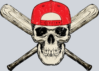 Baseball Skull And Bones - STK00431