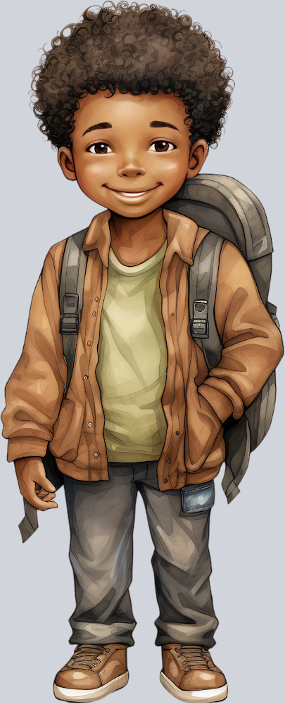 Cute Black Boy Back To School 5 - STK01525