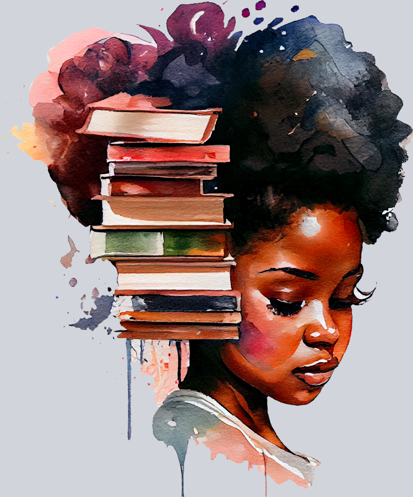 Black Girl And Books 6 - STK00623