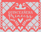 Papel Picado Quinceaera Princess 3 - STK06923
