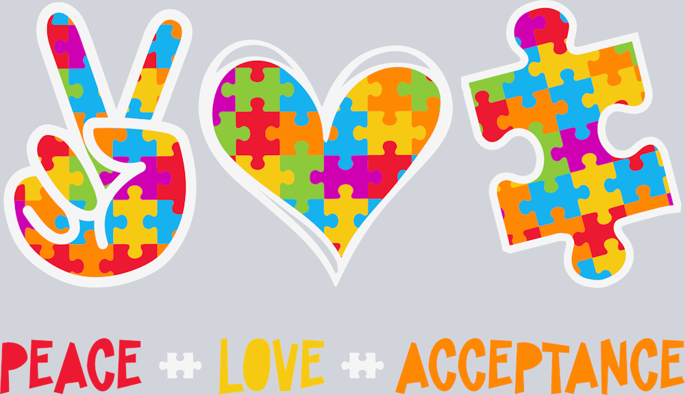 Peace Love Autism Acceptance - STK04717