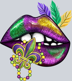 Mardi Gras Glitter Lips Beads - STK04045