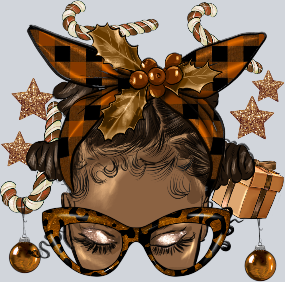 Melanin Christmas Afro Messy Bun Bantu Knots - STK04147