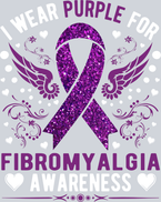 We Wear Purple Fibromyalgia Glitter White - STK06396