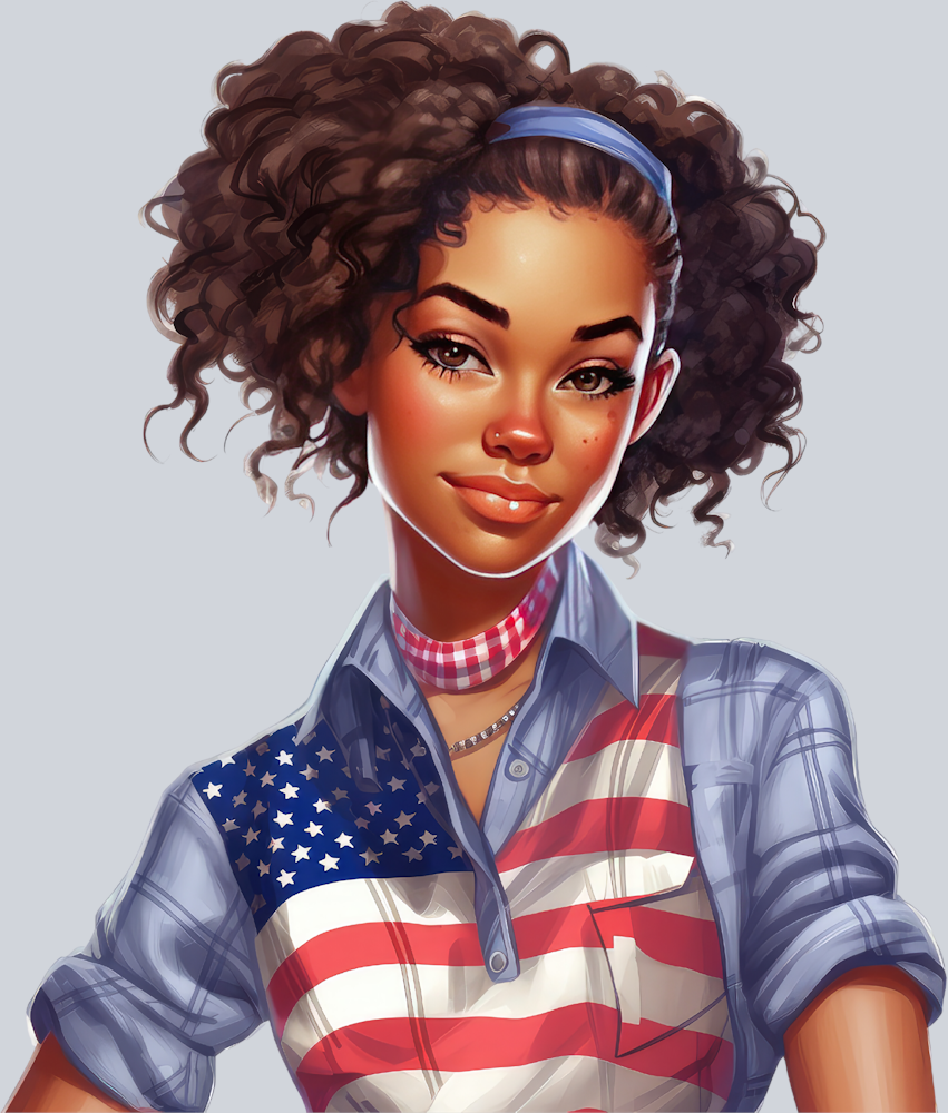 Black Woman American Pride 1 - STK00960