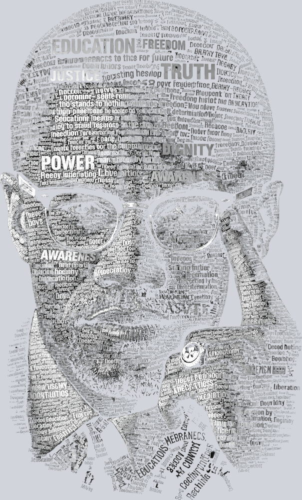 Malcolm X Calligram (for use on black shirts only) - STK07613