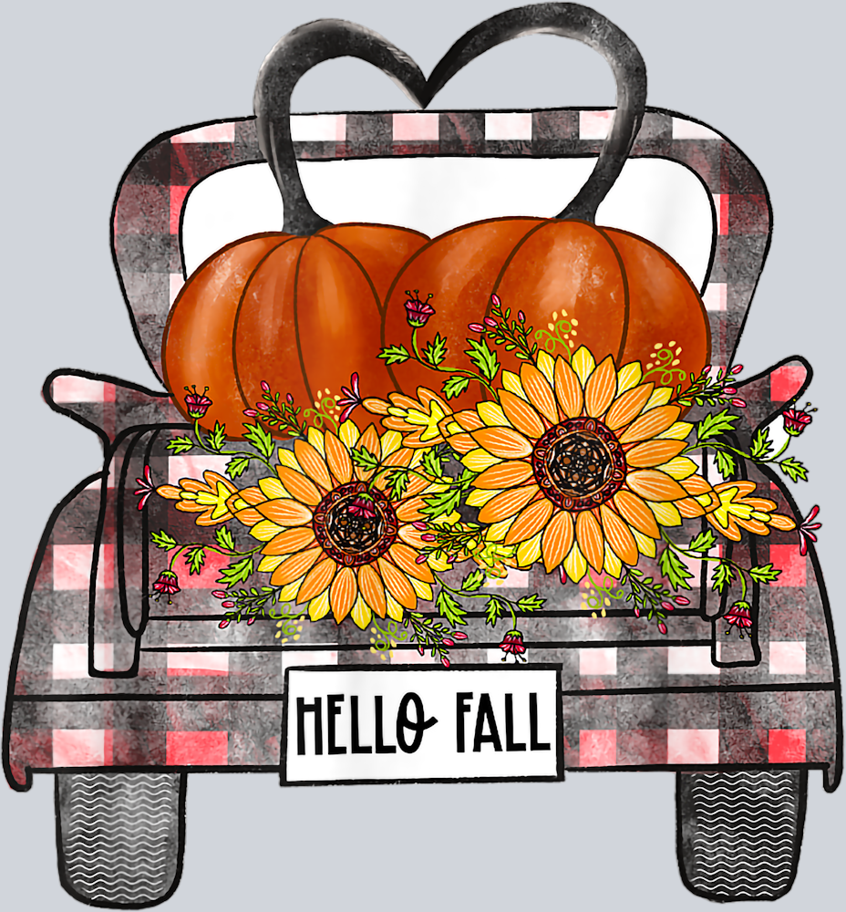 Hello Fall Truck Plaid - STK02691