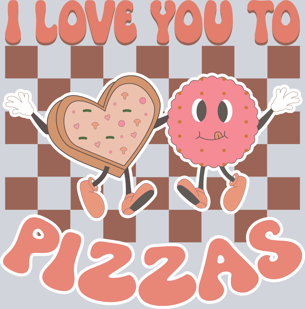 Retro Love You To Pizzas - STK05212