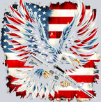 Eagle With Gun American Flag Patriotic - STK01748