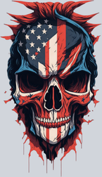 Skull Red White And Blue - STK05548