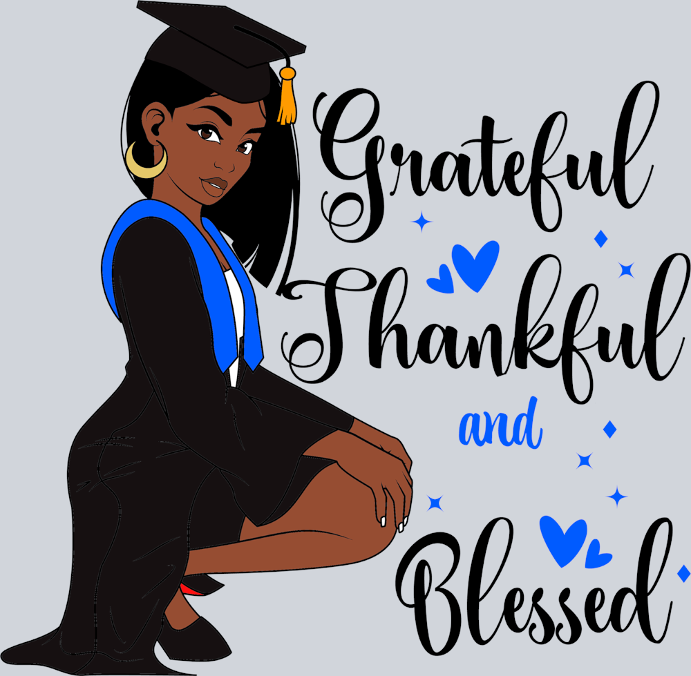 Grateful Graduation Black Woman Straight Short - STK02424