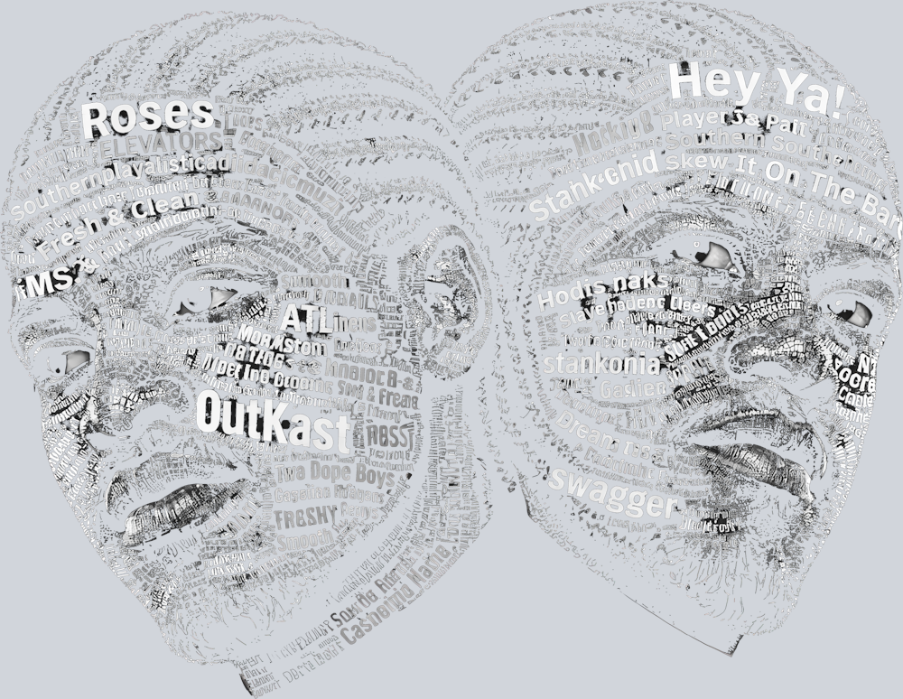 Outkast Calligram (for black shirts only) - STK07567