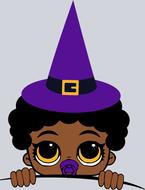 Halloween Afro Baby Boy Peeking - STK02449