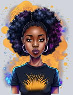 Black Woman Color Explosion - STK00971