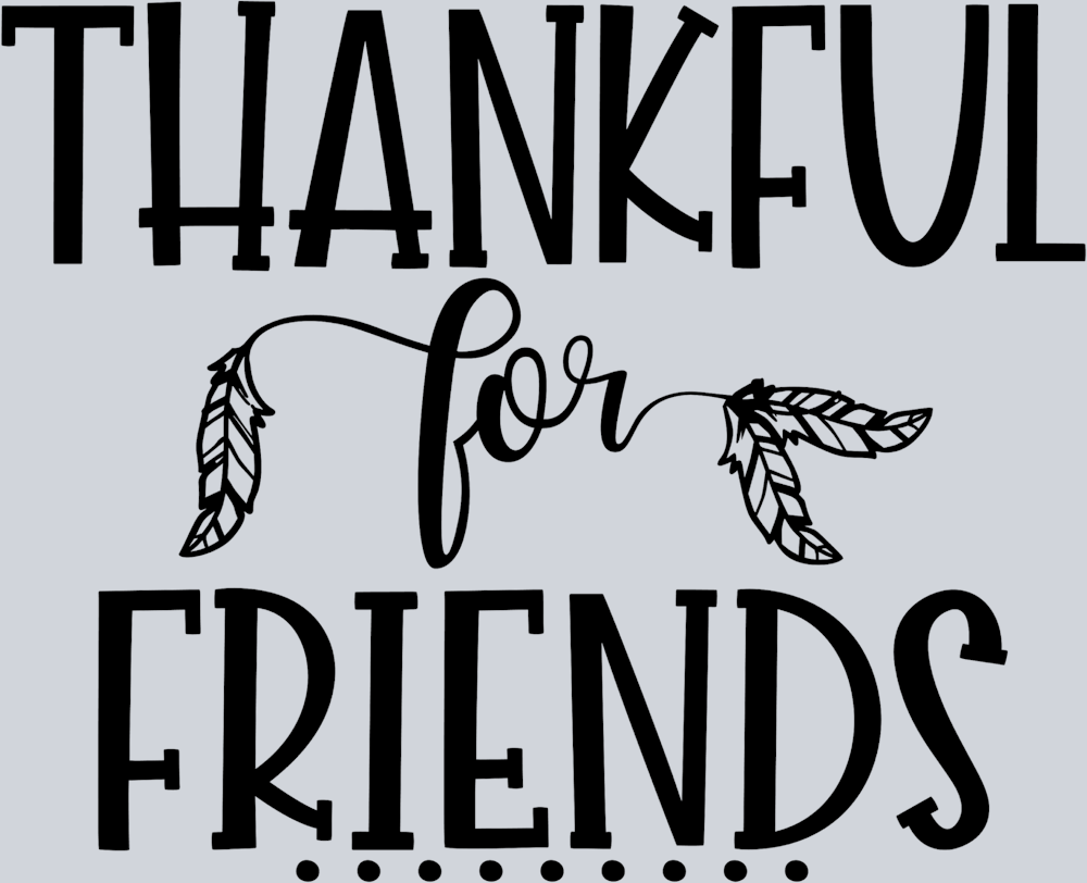 Thankful Friends Leaves - Black - STK06003