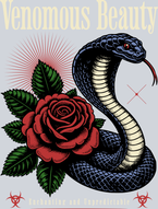 Snake Cobra Rose Flower Decoration - STK05565