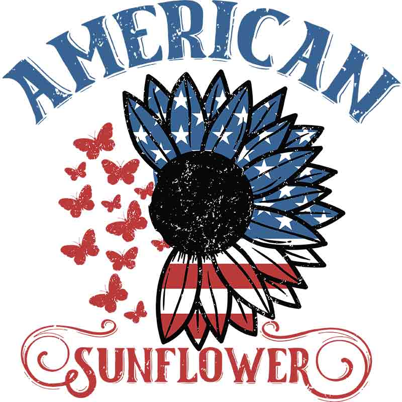 American Sunflower Butterflies (DTF Transfer)