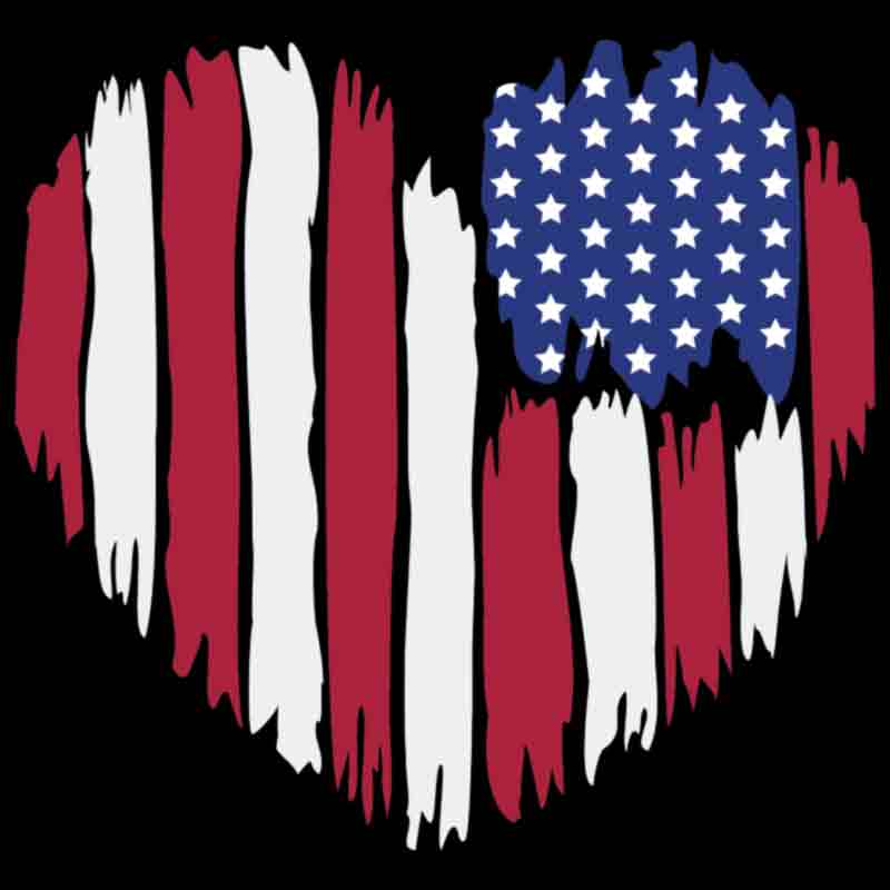 American Flag Heart (DTF Transfer)