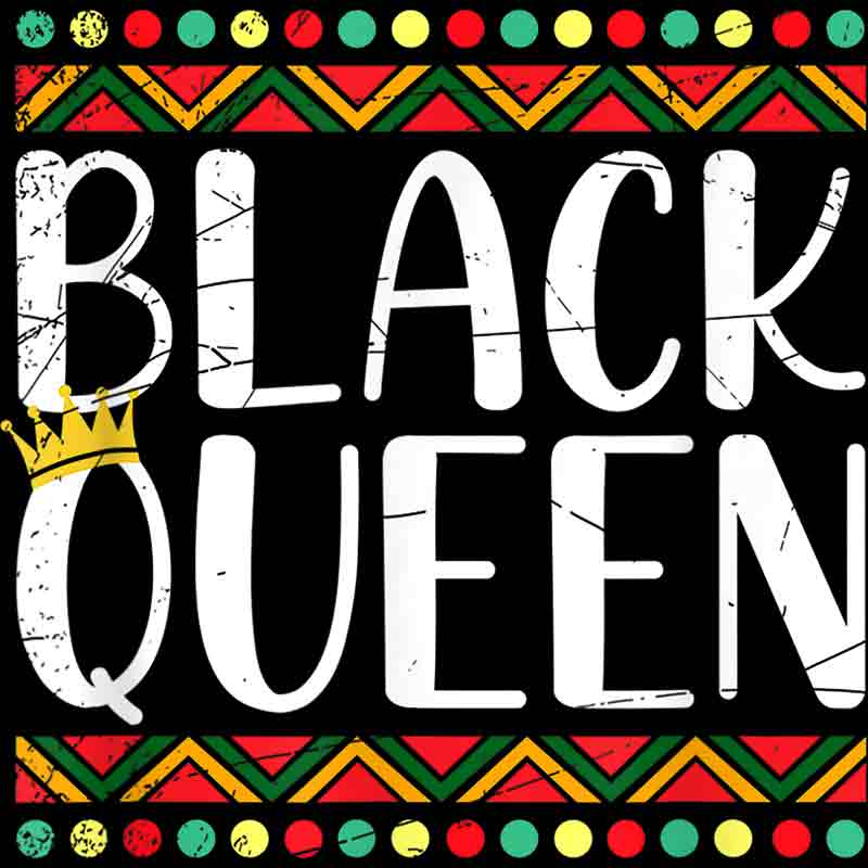 Black Queen Crown And Border (DTF Transfer)