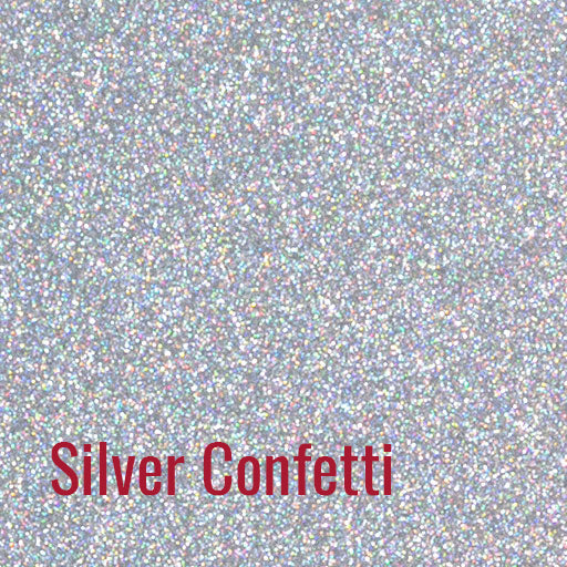 20" Silver Confetti Siser Glitter Heat Transfer Vinyl (HTV)