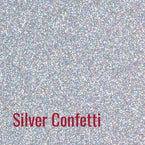 Silver Confetti Siser Glitter Heat Transfer Vinyl (HTV) (Bulk Rolls)