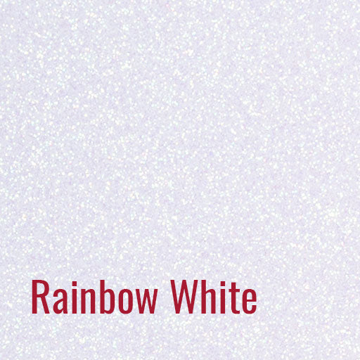 12" Rainbow White Siser Glitter Heat Transfer Vinyl (HTV)