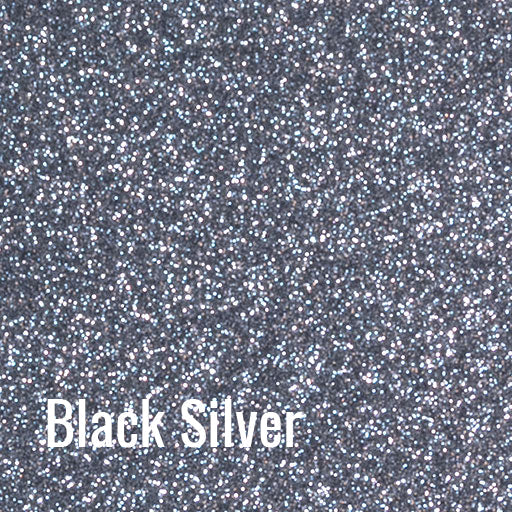 20" Black Silver Siser Glitter Heat Transfer Vinyl (HTV)