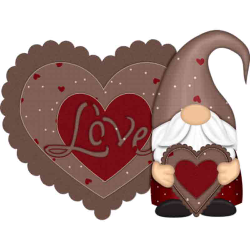 Gnome Love Scallop Heart (DTF Transfer)
