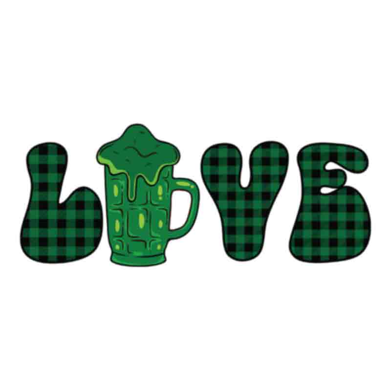 Lucky Love Green Beer Plaid (DTF Transfer)