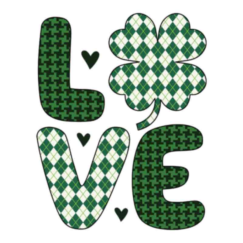 Lucky Love Green Houndstooth (DTF Transfer)