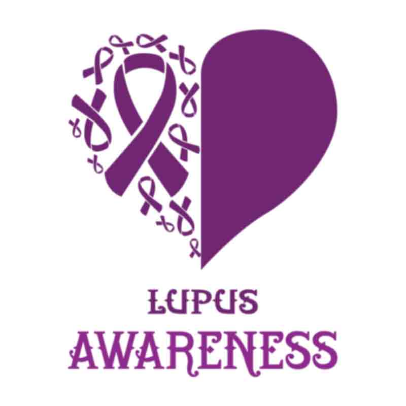Lupus Awareness Heart Ribbons (DTF Transfer)