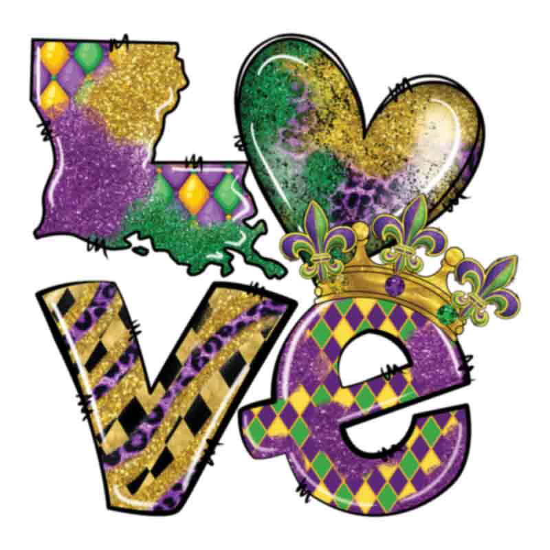 Mardi Gras Louisiana LOVE (DTF Transfer)