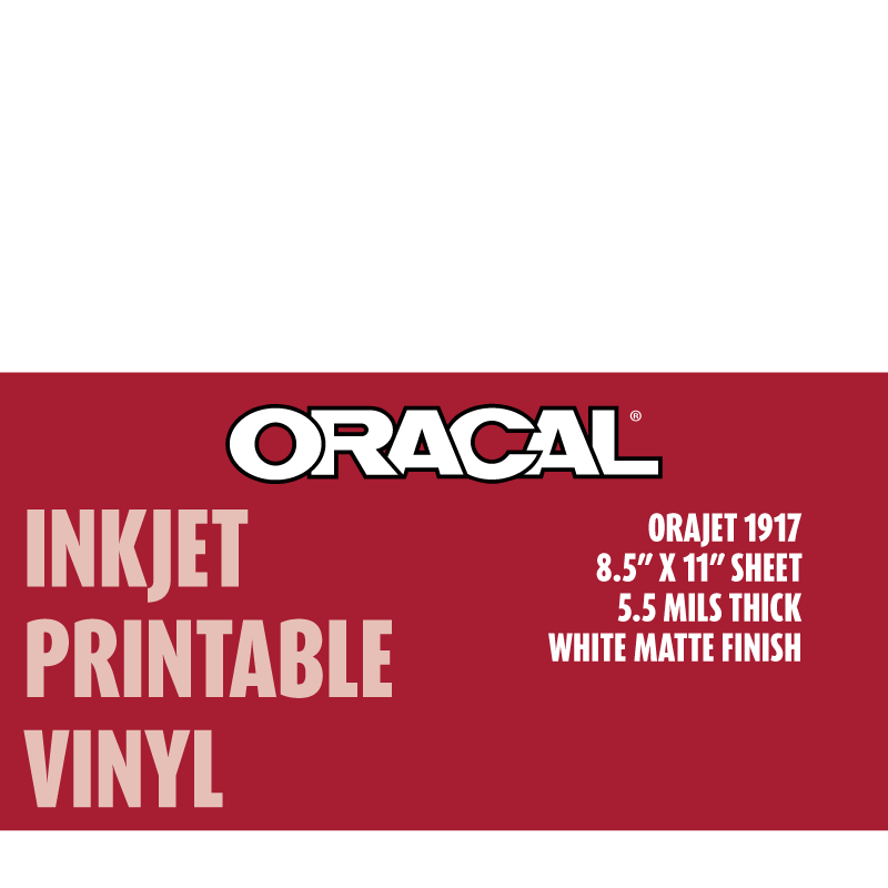 OraJet 1917 Sheet Inkjet Printable White Adhesive Vinyl with