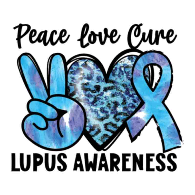 Peace Love Cure Lupus Leopard (DTF Transfer)