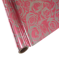 StarCraft Electra Foil - Pink Roses - 12" x 25 feet
